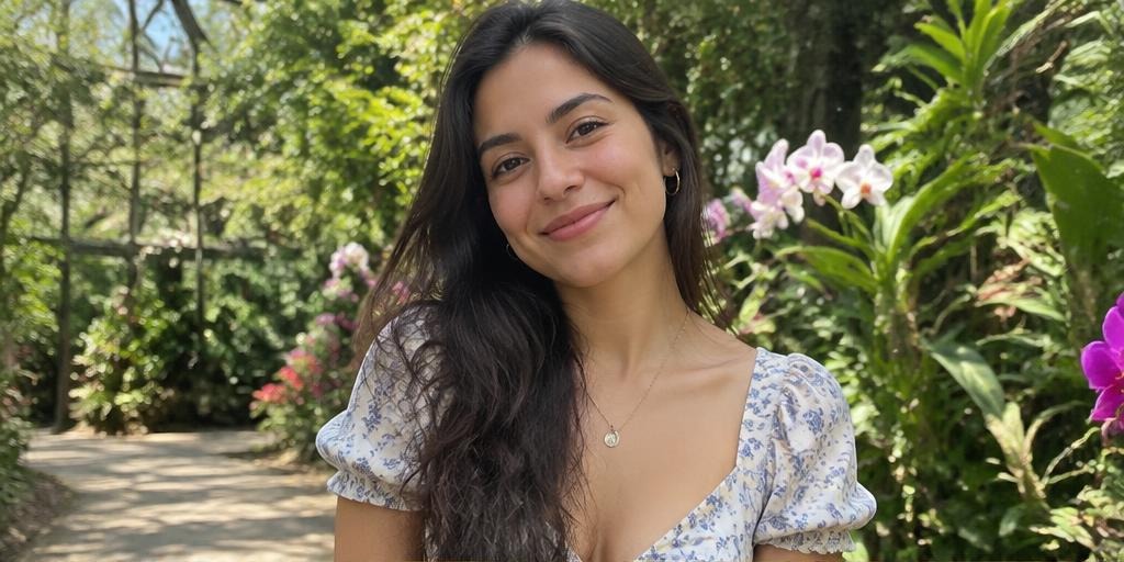 Persona disfrutando un jardín